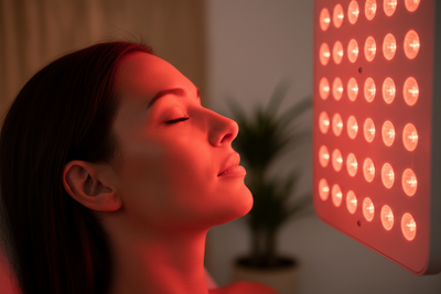 Red Light Therapy in Use - Facial Treatment