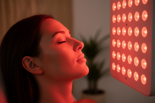 Red Light Therapy in Use - Facial Treatment